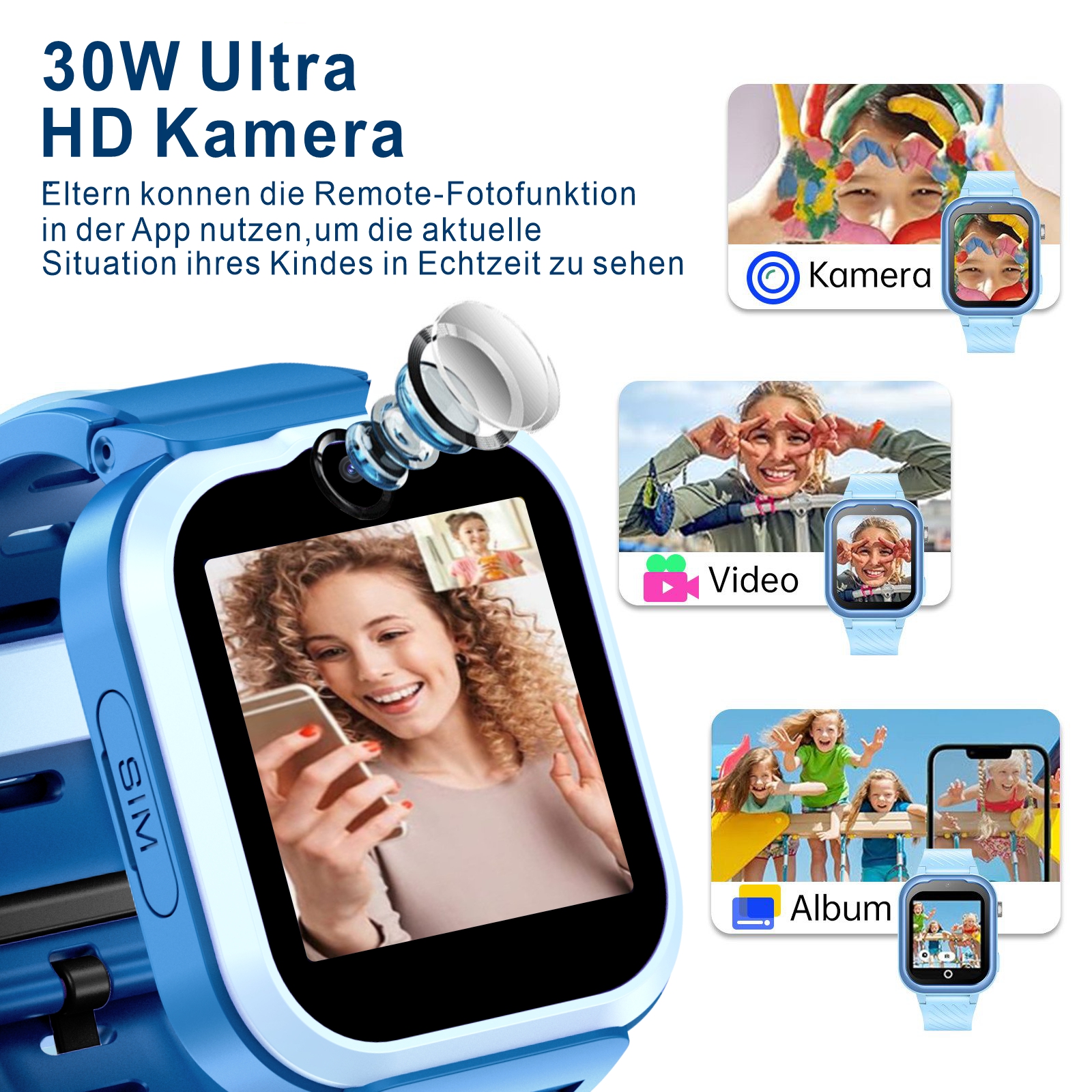 Onestyle SMW-Kids Smartwatch für Kinder, blau
