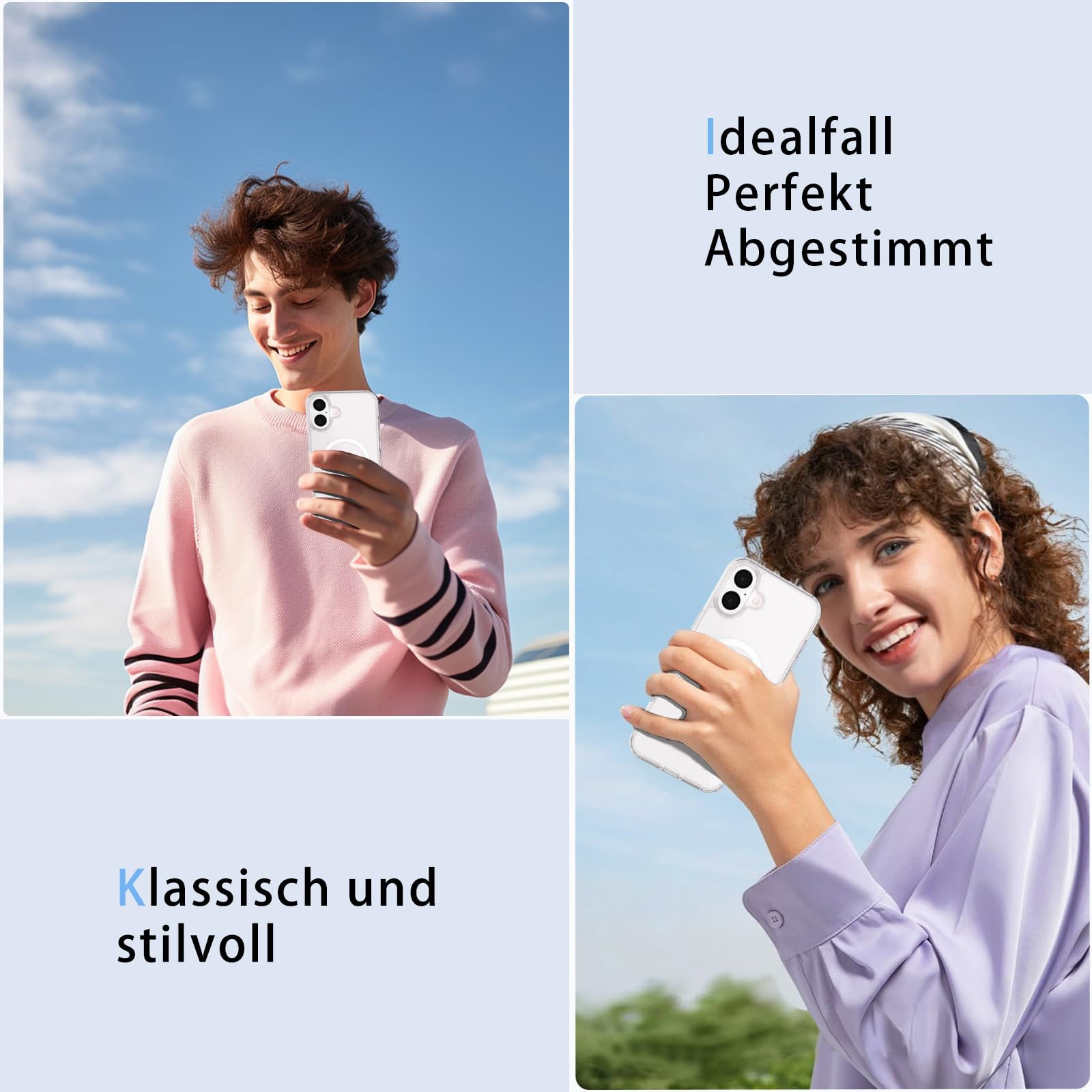 Onestyle Magnetische iPhone 16 Hülle (MagSafe-kompatibel), transparent