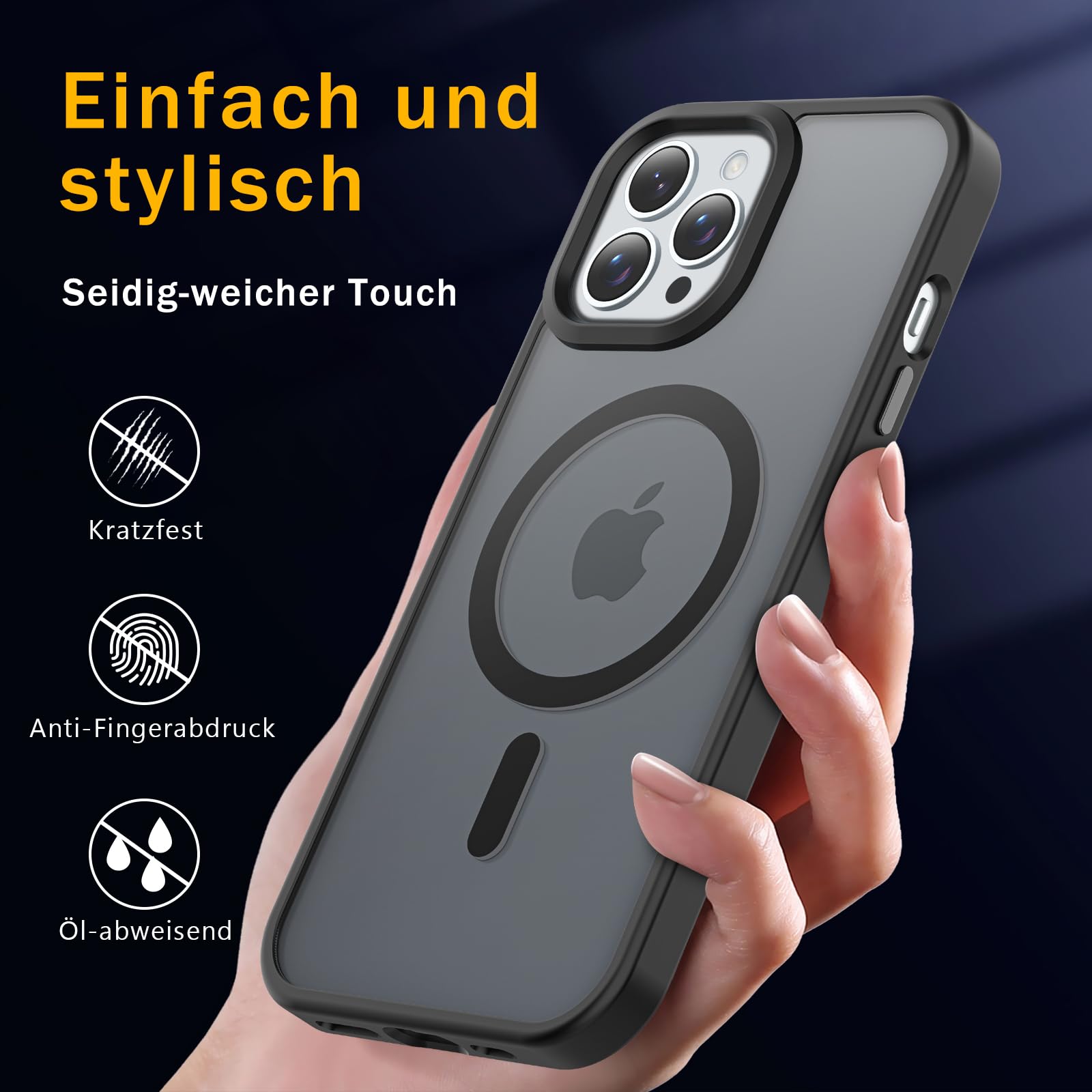Onestyle für iPhone 15 Pro Hülle MagSafe, 1 Handyhülle & 1 Schutzfolie