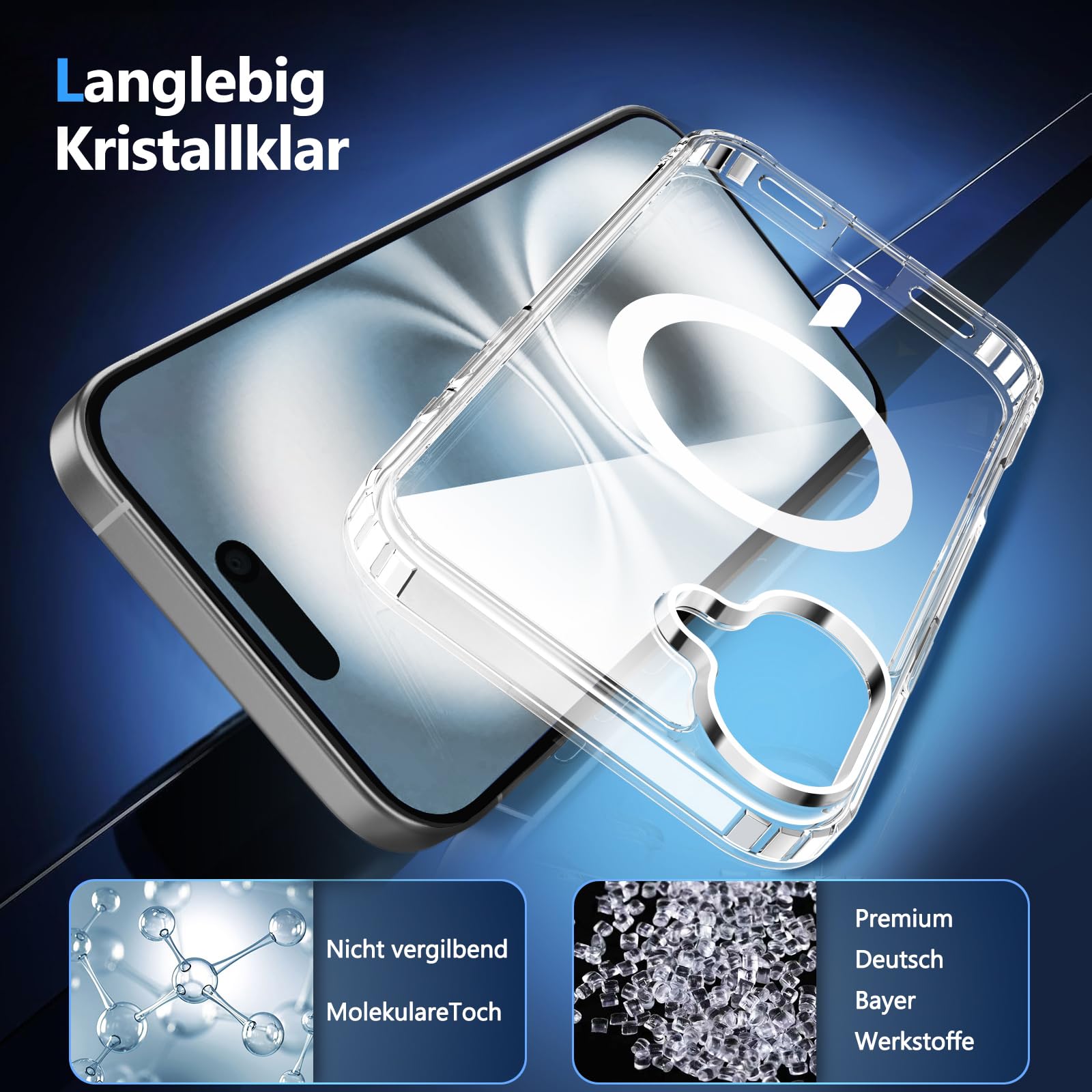 Onestyle Magnetische iPhone 16 Hülle (MagSafe-kompatibel), transparent