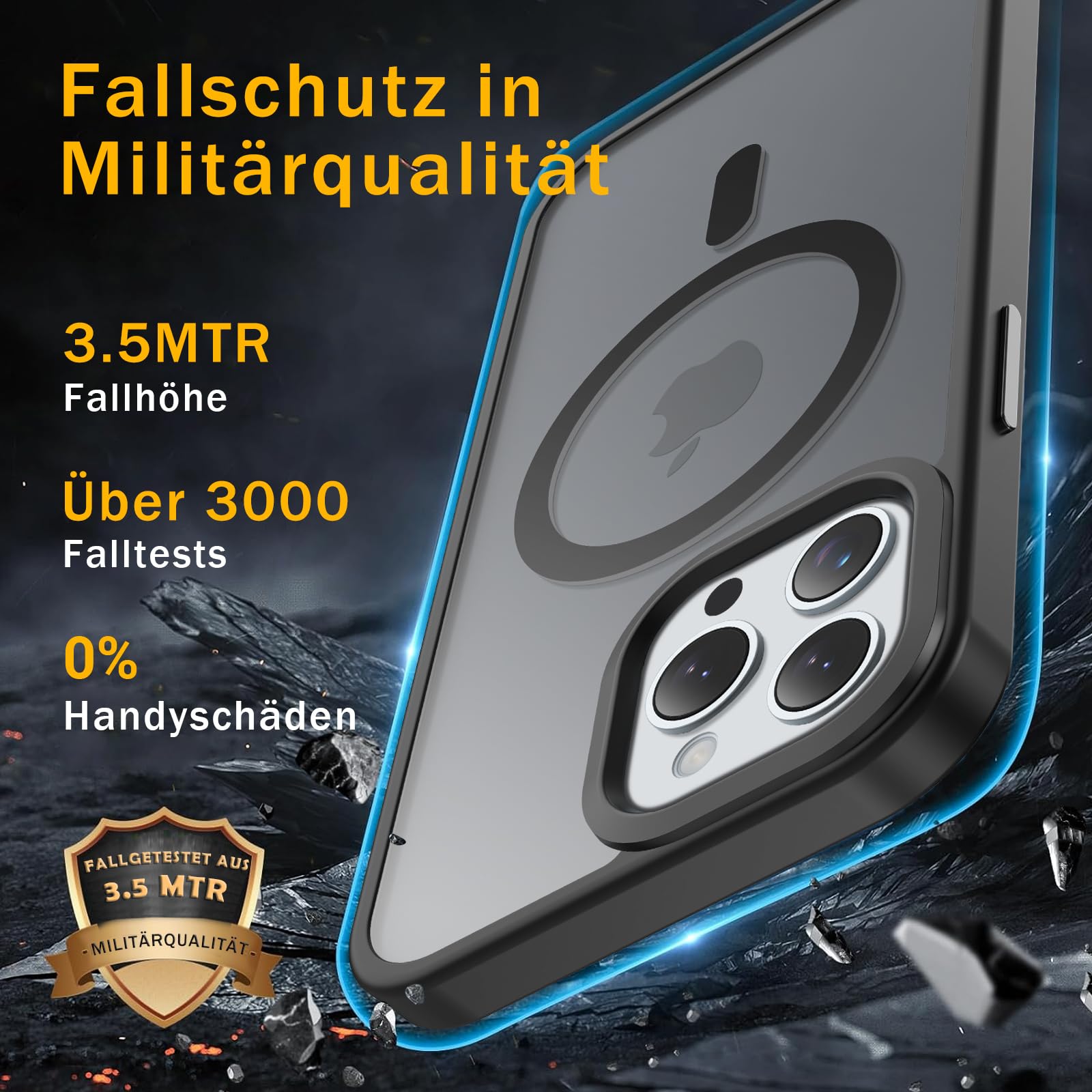 Onestyle für iPhone 15 Pro Hülle MagSafe, 1 Handyhülle & 1 Schutzfolie