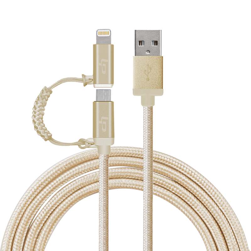 LP 2in1 Daten-Ladekabel - Lightning Micro-USB, mit Apple MFI Zertifiziert, 1 Meter