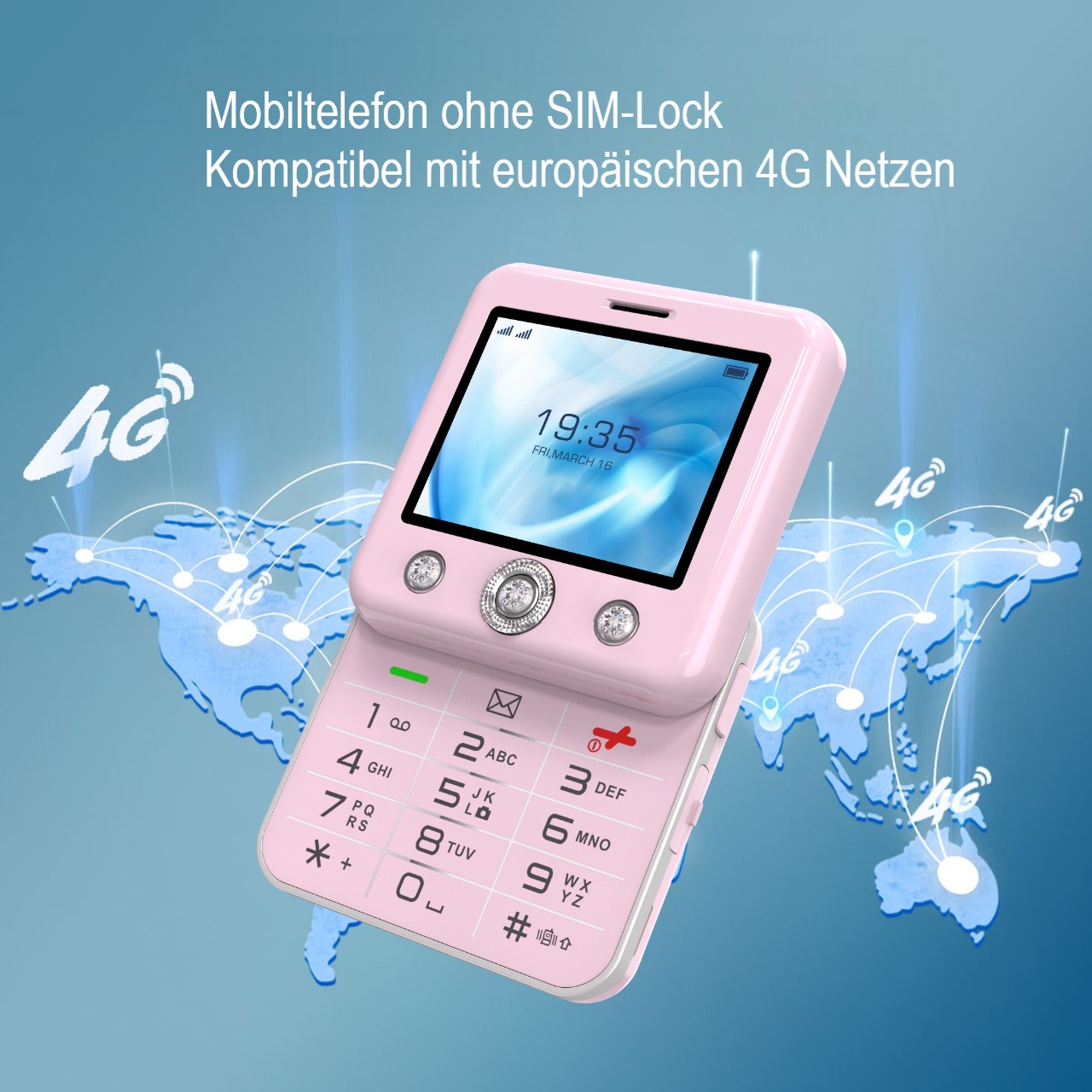 Onestyle Diamond Design-Mobiltelefon mit Social-Media Funktionen, 4G, Dual-SIM