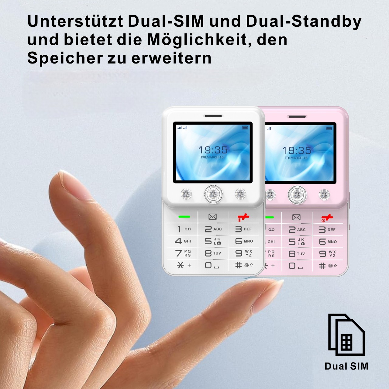 Onestyle Diamond Design-Mobiltelefon mit Social-Media Funktionen, 4G, Dual-SIM
